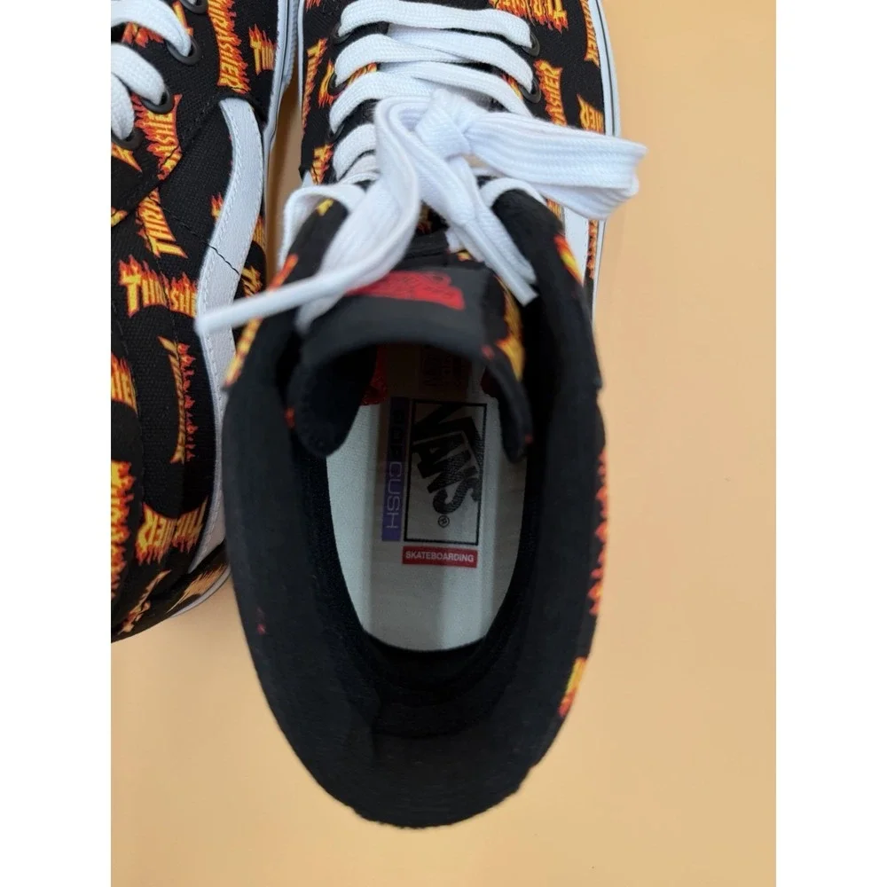 Vans x Thrasher Sk8-Hi-Allover Logo Black Multi Mens 9.5 Skate Shoes New